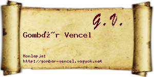 Gombár Vencel névjegykártya